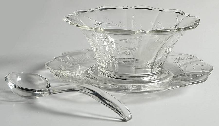 Roxbury Mayonnaise Bowl, Underplate and Ladle by Cambridge-1