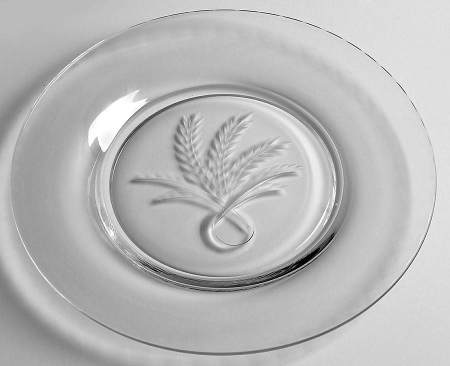 Silver Wheat (Stem 1953, Cut) Luncheon Plate by Cambridge-1
