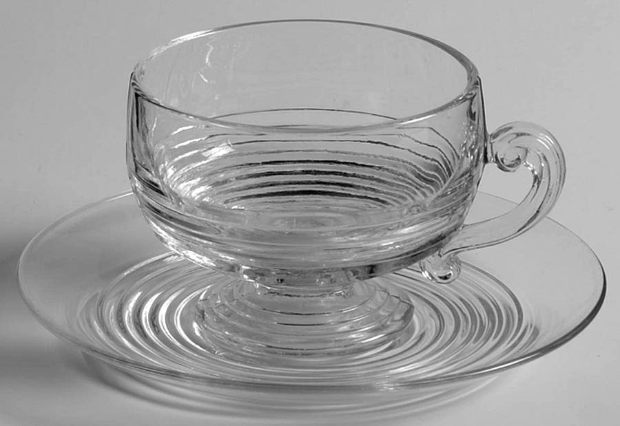 Tally Ho Clear (Stem 1402) Cup & Saucer Set by Cambridge-1