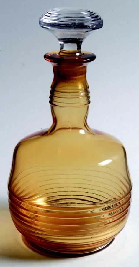 Tally Ho Amber (Amber Bowl & Stem, Stem 1402) Decanter & Stopper by Cambridge-1