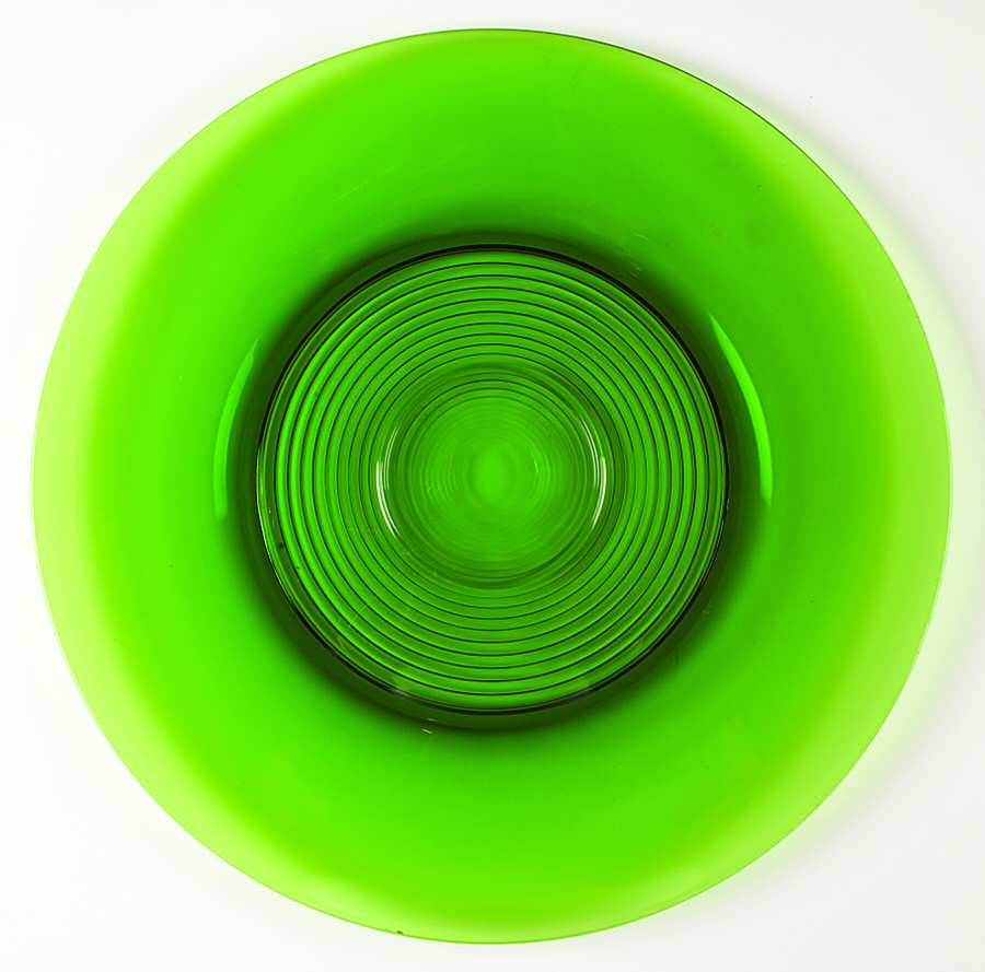 Tally Ho Green (Stem 1402) Cheese & Cracker Plate No Stand by Cambridge-1