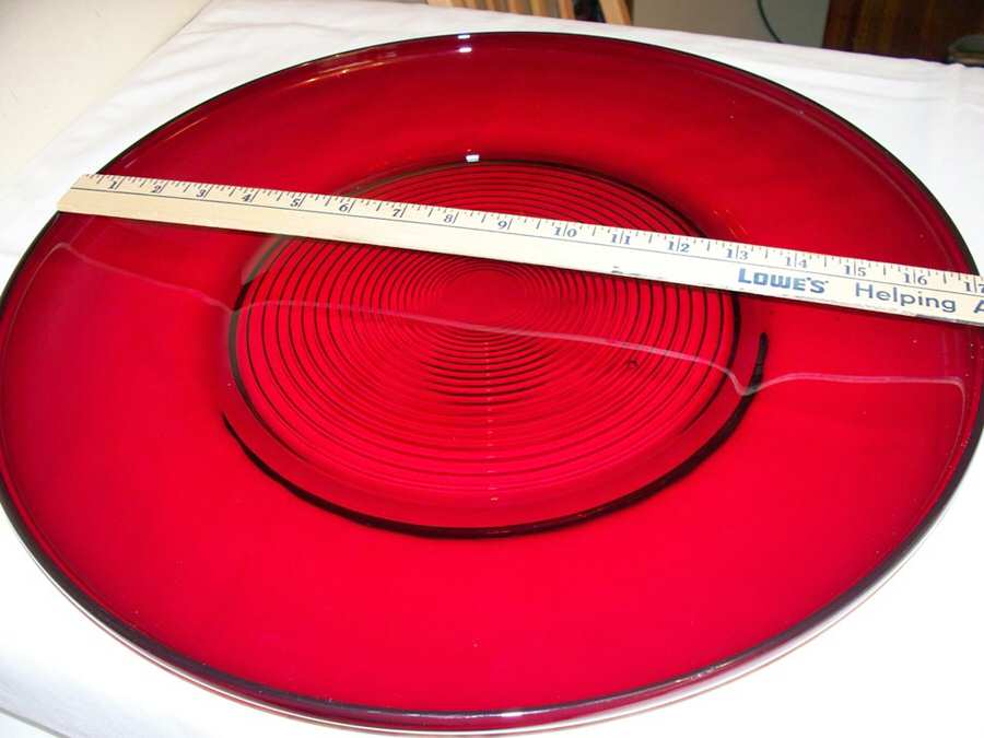 Tally Ho Ruby (Stem 1402) Punch Bowl Underplate by Cambridge-1
