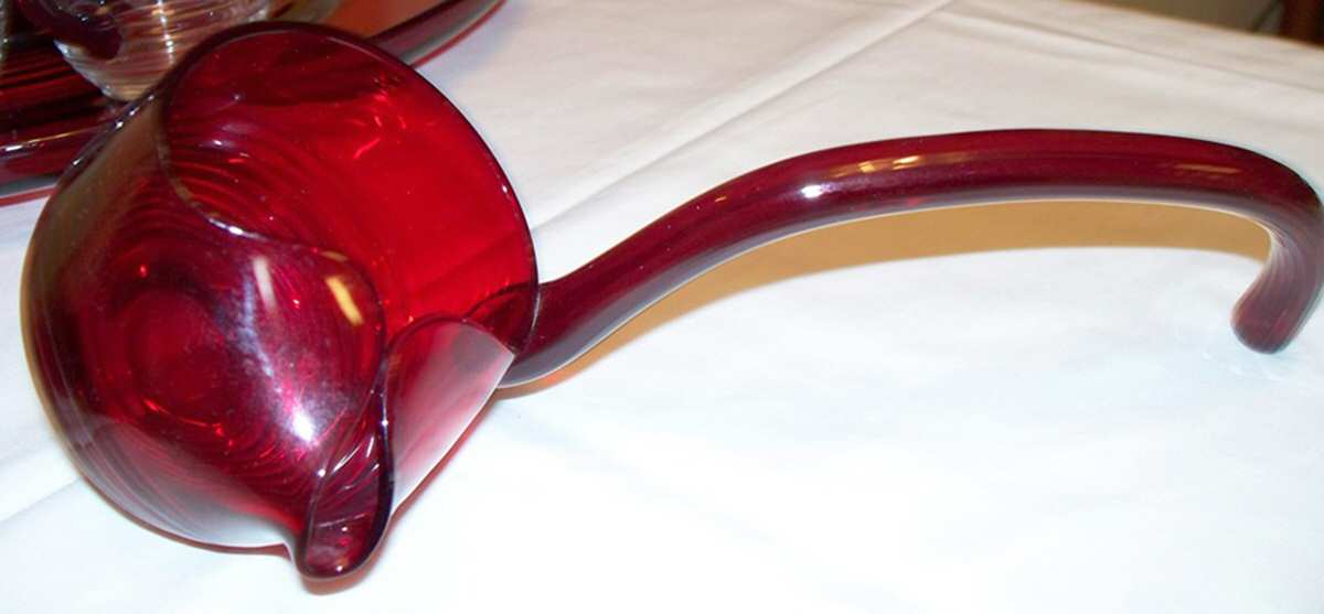 Tally Ho Ruby (Stem 1402) Punch Ladle by Cambridge-1