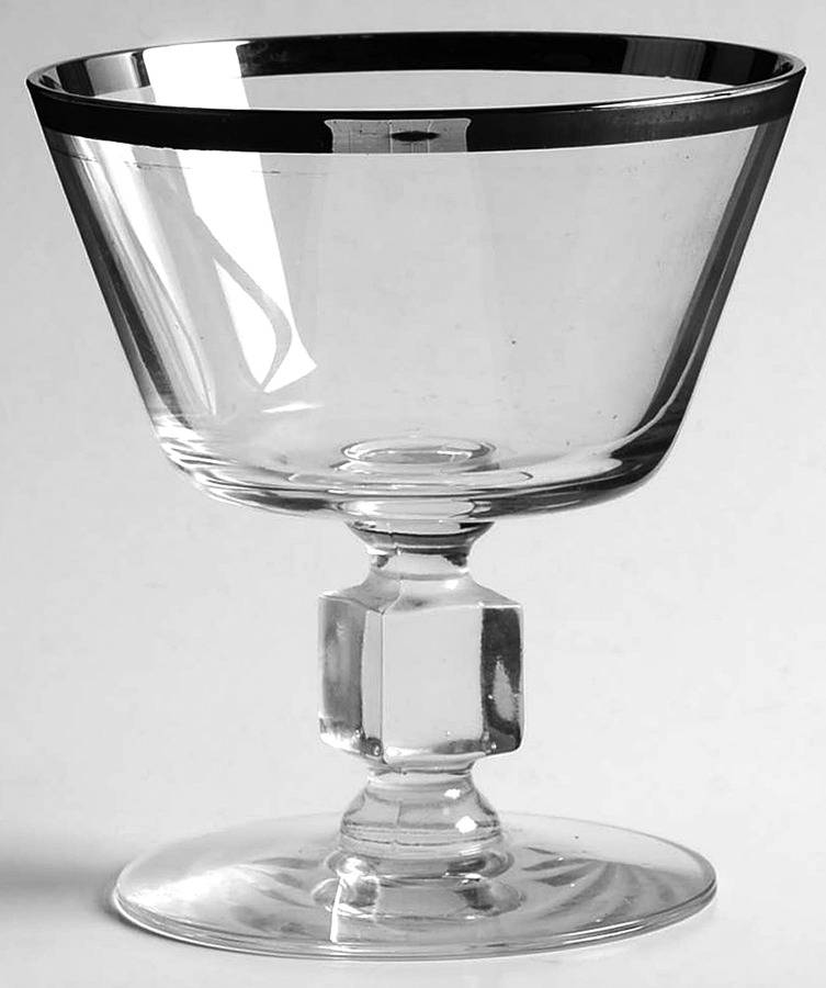 Triumph Clear (Platinum Trim, Stem 3798) Champagne/Tall Sherbet by Cambridge-1