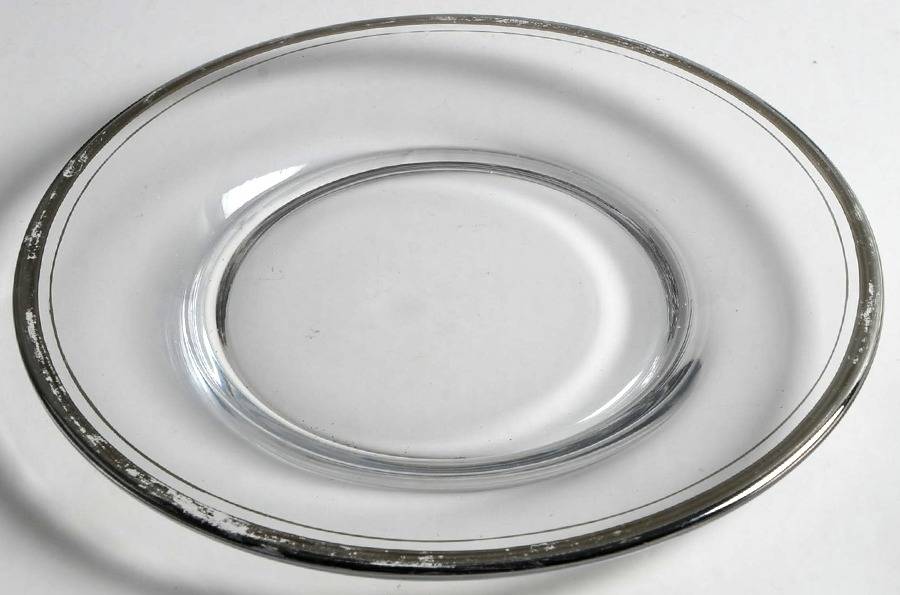 Triumph Clear (Platinum Trim, Stem 3798) Luncheon Plate by Cambridge-1