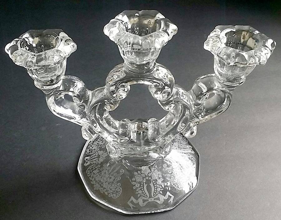 Valencia Clear (Stem 3500) 3 Light Candlestick (3400/638) by Cambridge-1