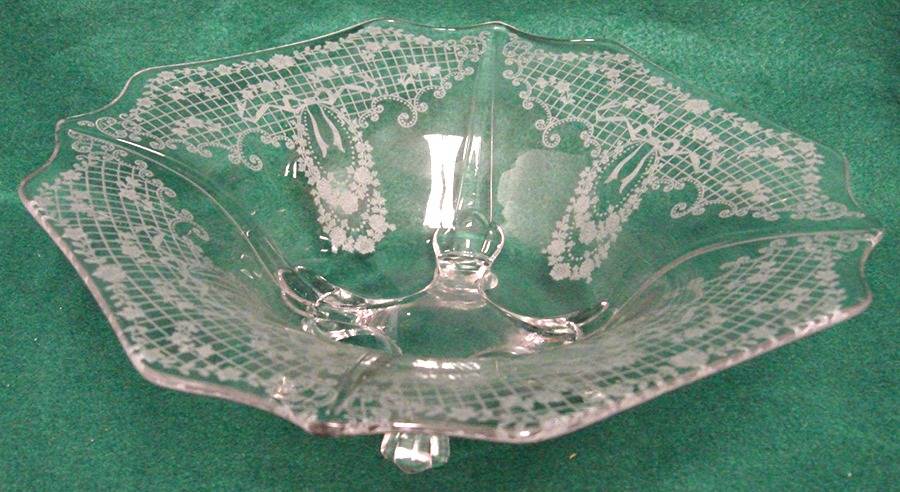 Valencia Clear (Stem 3500) #3400 12" Square 4 Toed Bowl by Cambridge-1