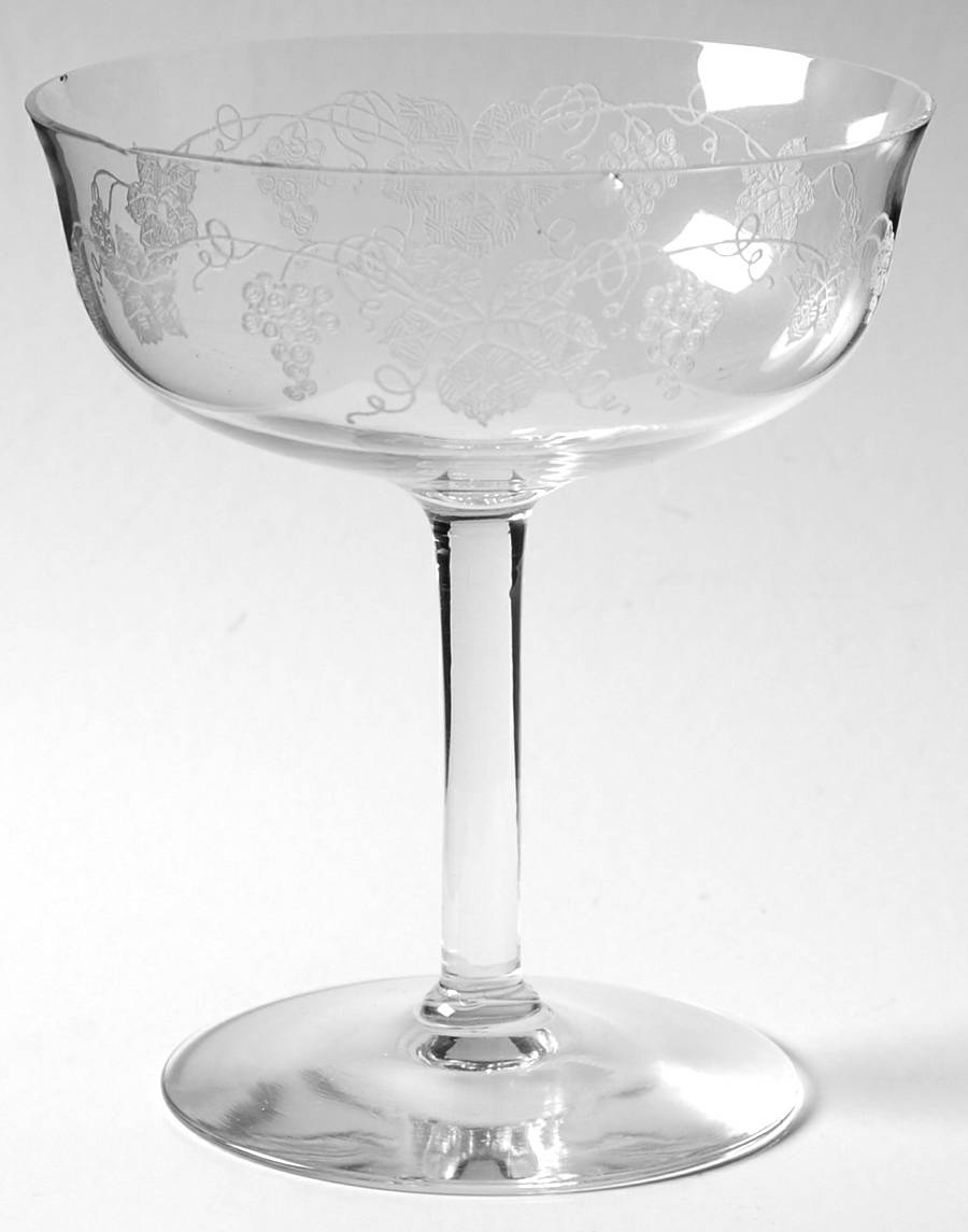 Vintage-Grape-Bacchus Champagne/Tall Sherbet by Cambridge-1