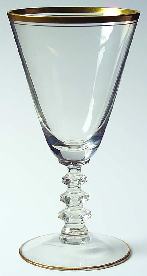 Wedding Band Clear (Gold Trim, Stem 3139) Water Goblet by Cambridge-1
