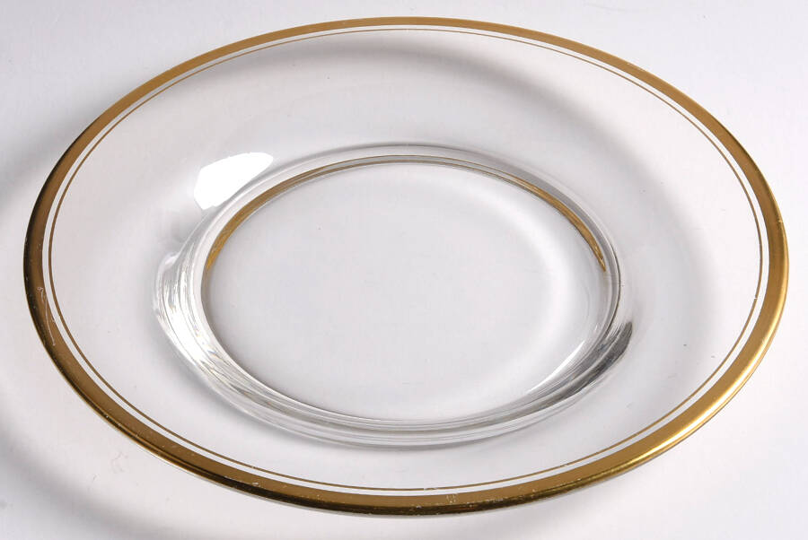 Wedding Band Clear (Gold Trim, Stem 3109) Luncheon Plate by Cambridge-1