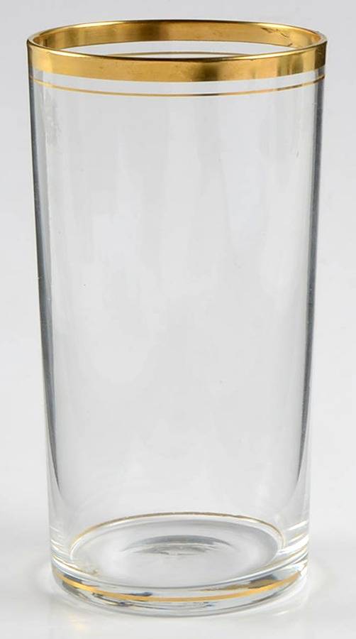 Wedding Band Clear (Gold Trim, Stem 3109) Flat Tumbler by Cambridge-1