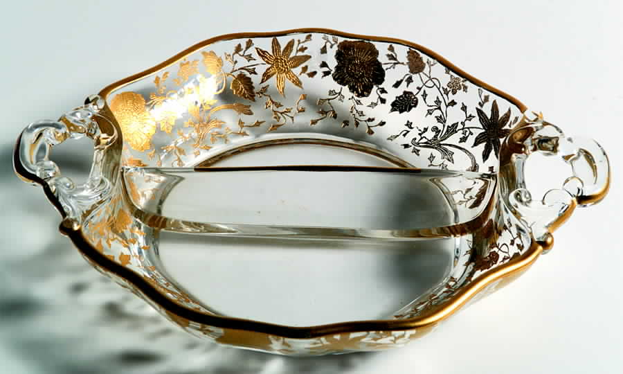 Wildflower (Stem 3121, Gold Encrusted) 3400/90 Shape 2 Part Handled Relish by Cambridge-1