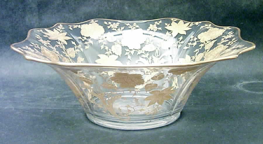 Wildflower (Stem 3121, Gold Encrusted) 3400 10" Flared Bowl by Cambridge-1