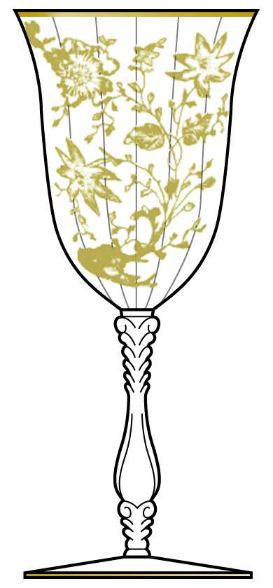 Wildflower (Stem 3121, Gold Encrusted) Water Goblet by Cambridge-1