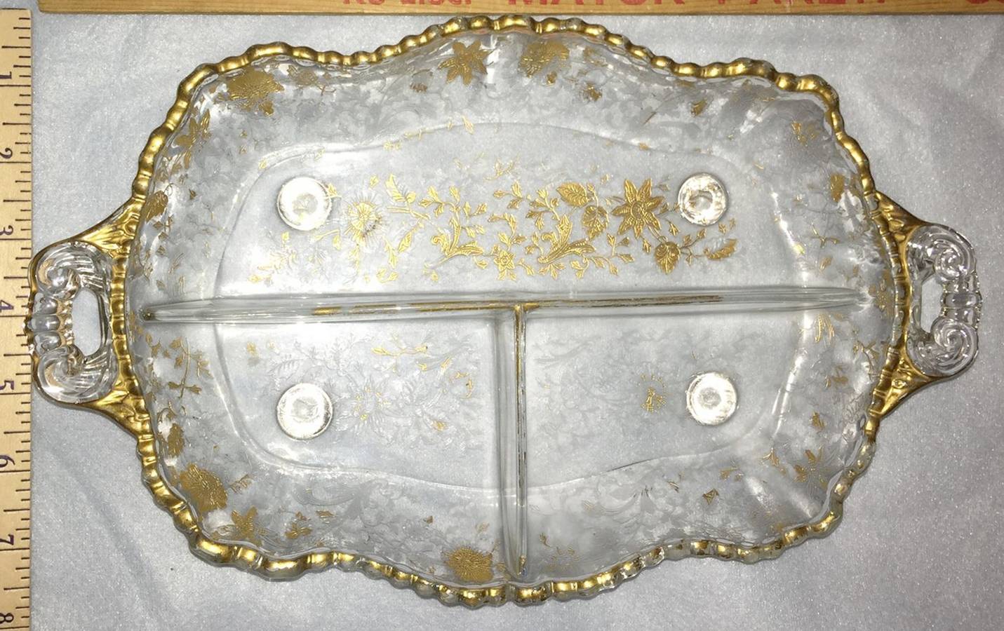 Wildflower (Stem 3121, Gold Encrusted) #3500/64 4-Toed 3 Part Relish by Cambridge-1
