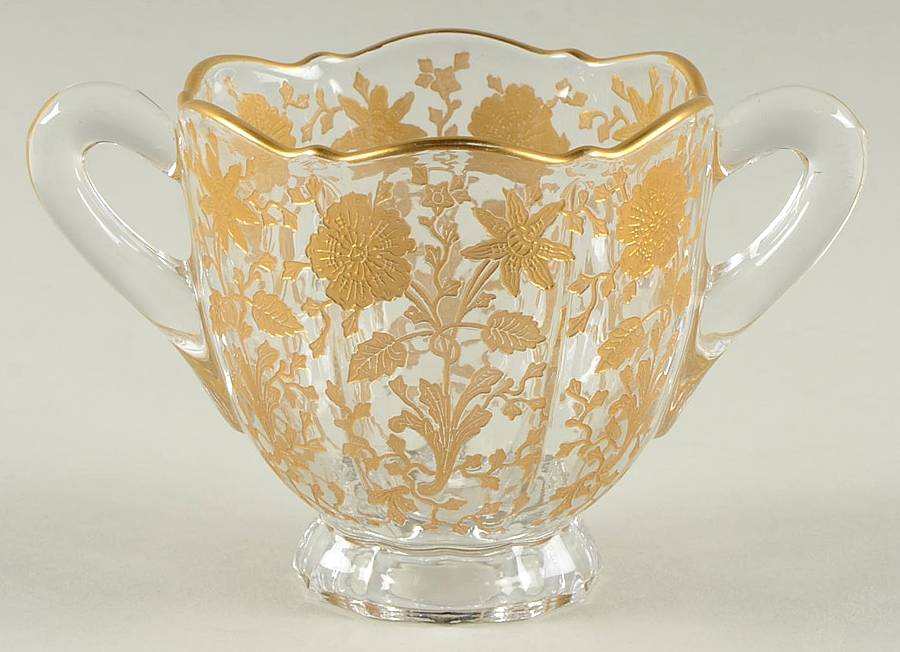 Wildflower (Stem 3121, Gold Encrusted) Mini Open Sugar by Cambridge-1
