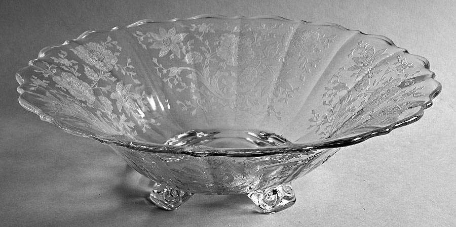 Wildflower Clear 12" 4-Toed Footed Bowl by Cambridge-1