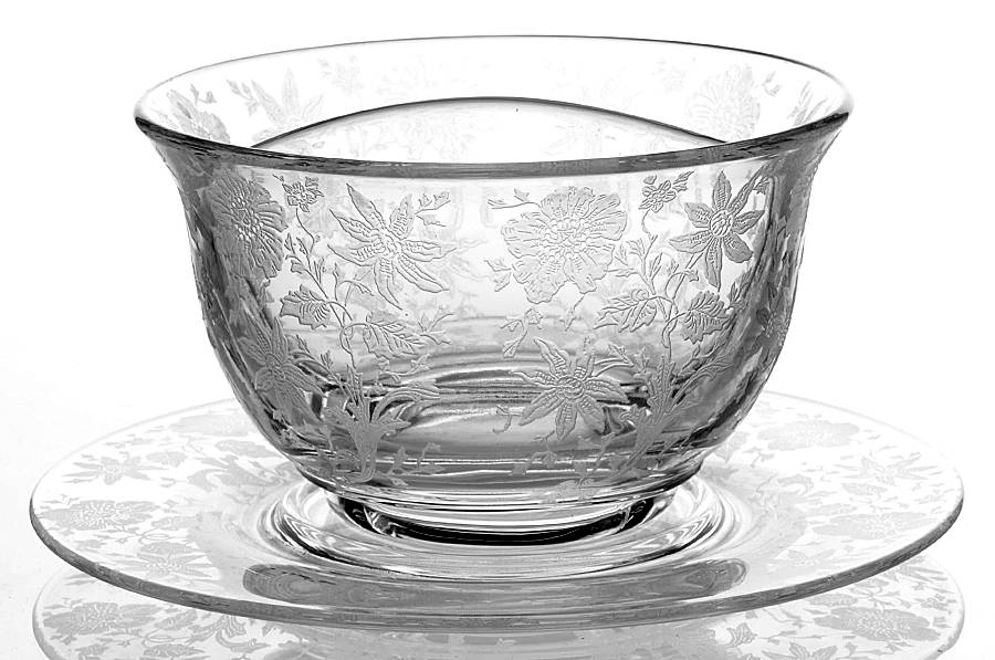 Wildflower Clear Divided Mayonnaise and Underplate, No Ladles by Cambridge-1