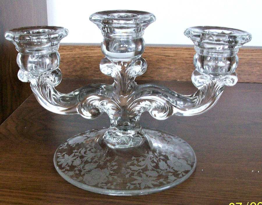 Wildflower Clear 3 Light Candlestick by Cambridge-1