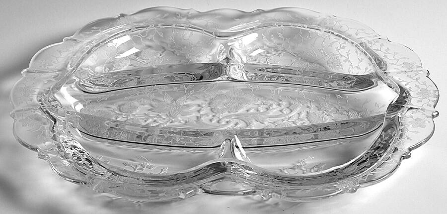 Wildflower Clear #3900 120 12" Oblong 5 Part Relish by Cambridge-1