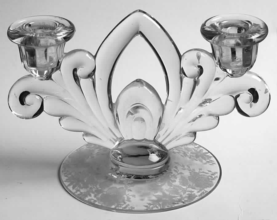 Wildflower Clear 6" Double Light Candlestick by Cambridge-1