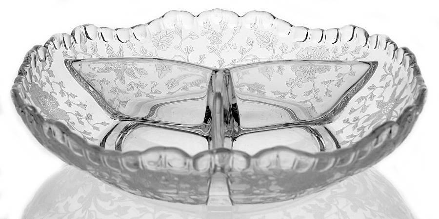 Wildflower Clear 6" Round 3 Part Relish by Cambridge-1