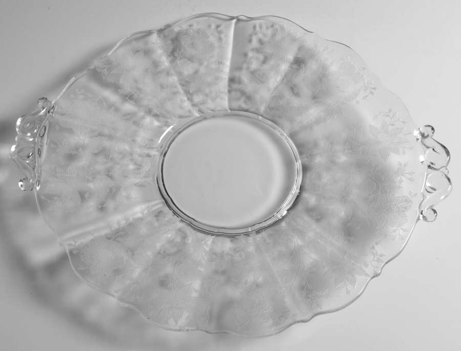 Wildflower Clear Handled Cake Plate by Cambridge-1