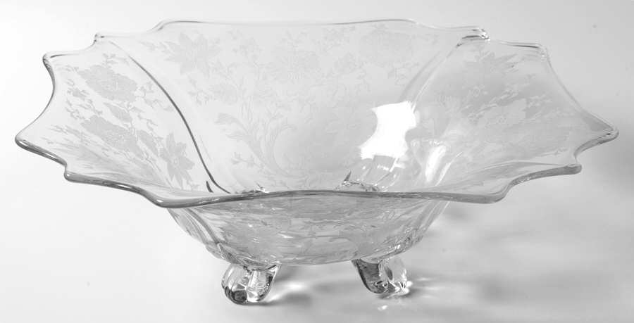 Wildflower Clear #3400 12" Square 4 Toed Bowl by Cambridge-1