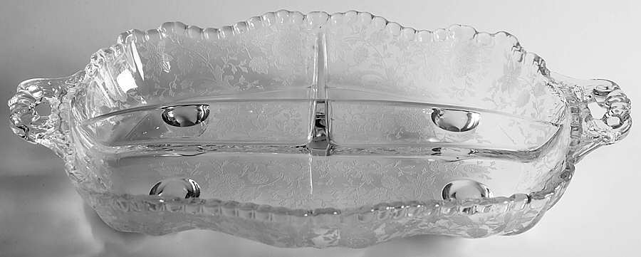 Wildflower Clear #3500/64 4-Toed 3 Part Relish by Cambridge-1