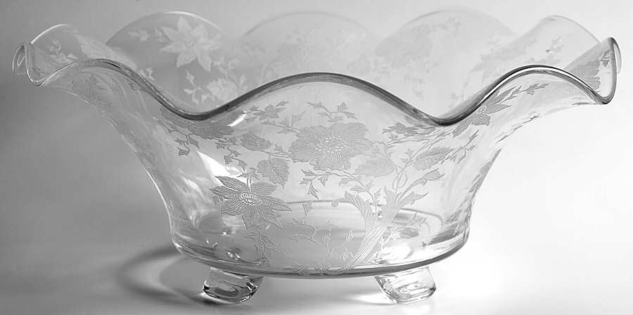 Wildflower Clear 4-Toed Round Crimped Bowl by Cambridge-1