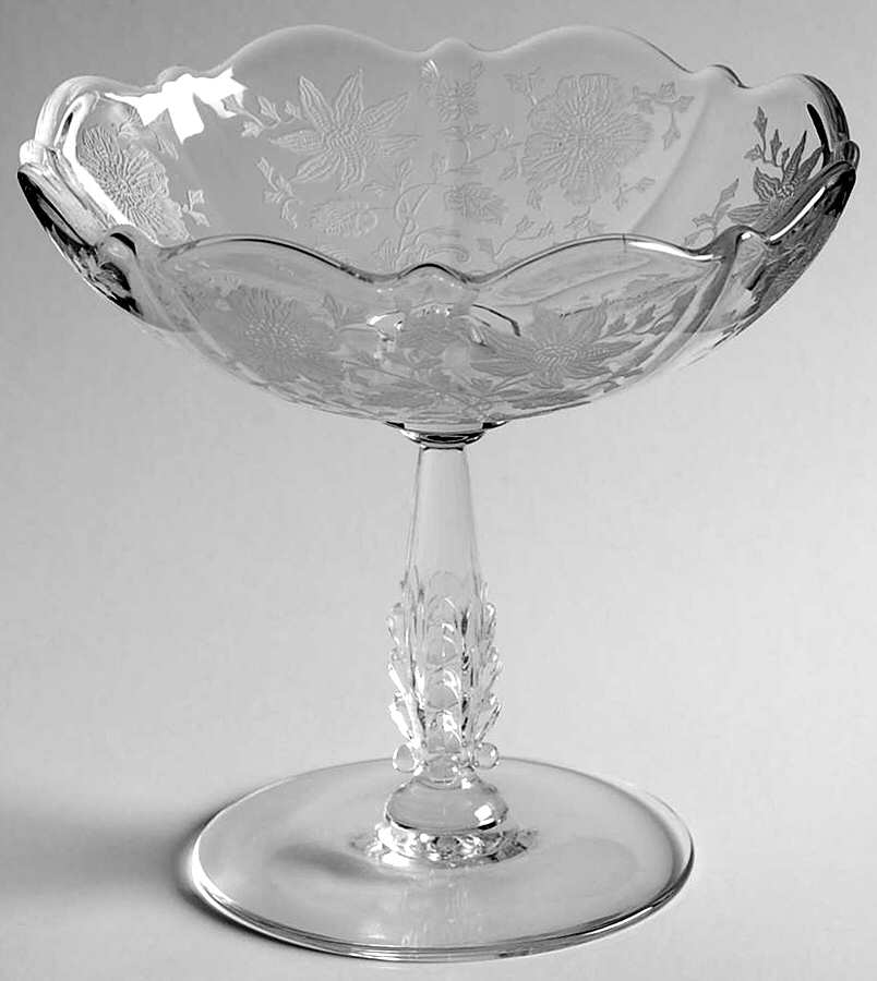 Wildflower Clear 5" Footed Comport by Cambridge-1