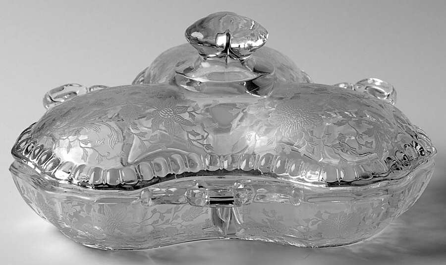 Wildflower Clear 3500/57 3 Part Covered Candy/Relish by Cambridge-1