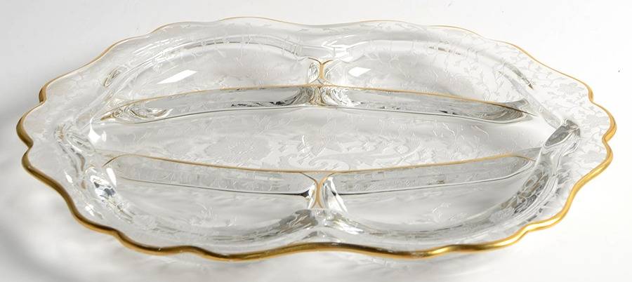 Wildflower Clear (Gold Trim, Stem 3121) 3400 5 Part Celery/Relish by Cambridge-1