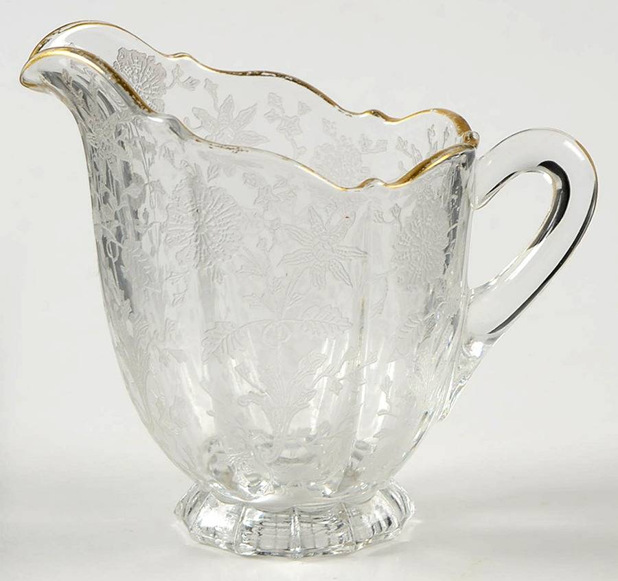 Wildflower Clear (Gold Trim, Stem 3121) Mini Creamer by Cambridge-1
