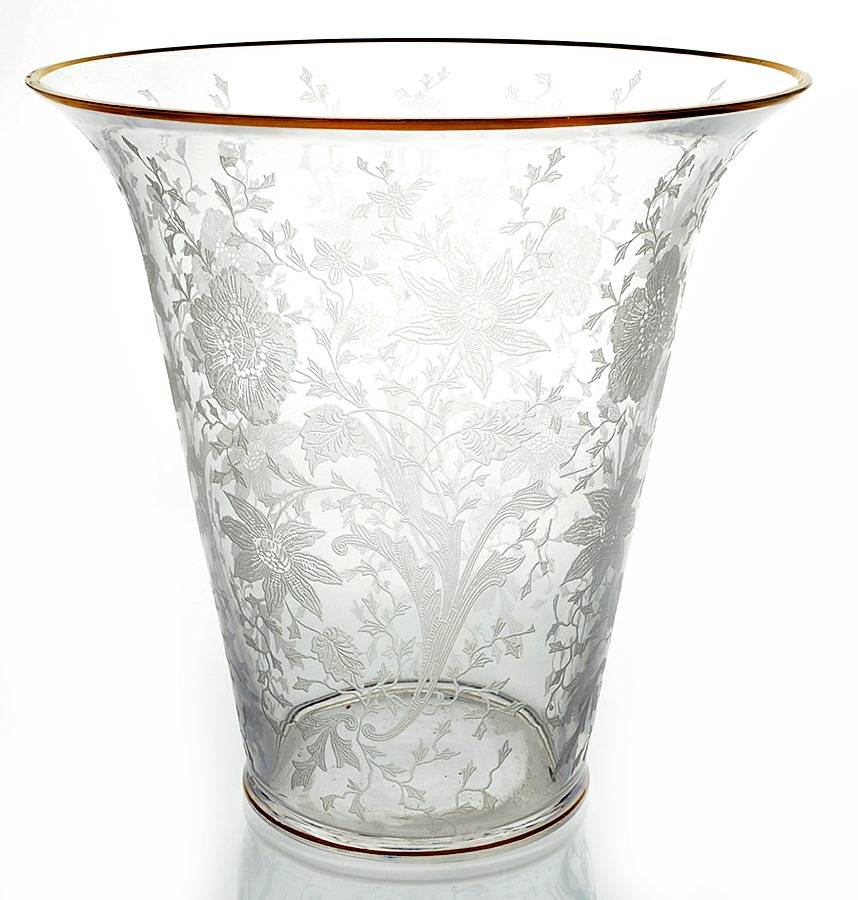 Wildflower Clear (Gold Trim, Stem 3121) 8" Flared Vase by Cambridge-1