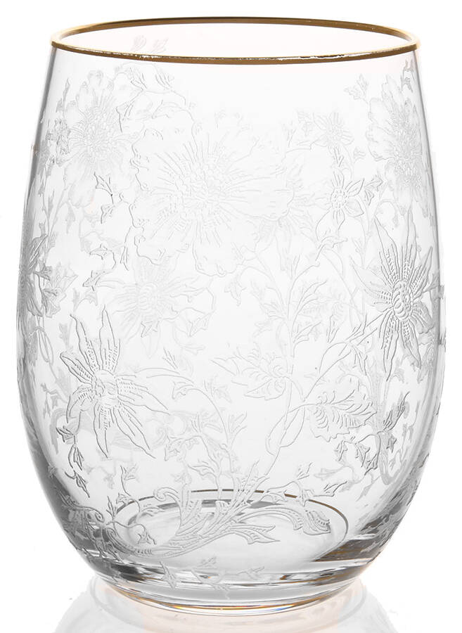 Wildflower Clear (Gold Trim, Stem 3121) 3400/115 13 Oz Bellied Tumbler by Cambridge-1