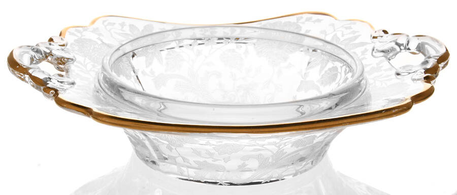 Wildflower Clear (Gold Trim, Stem 3121) 3400 Round Butter No Lid by Cambridge-1