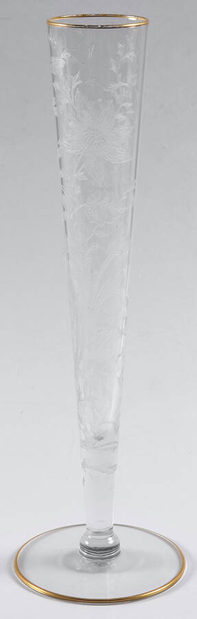 Wildflower Clear (Gold Trim, Stem 3121) 10" Bud Vase by Cambridge-1