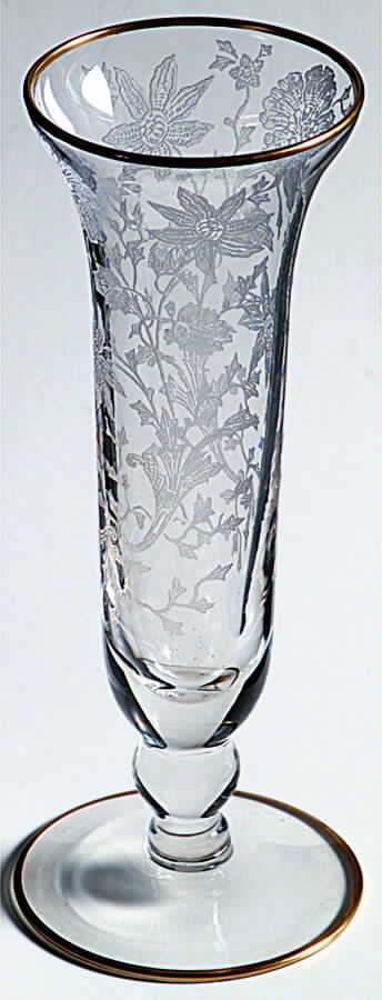 Wildflower Clear (Gold Trim, Stem 3121) 6" Footed Flower Vase by Cambridge-1