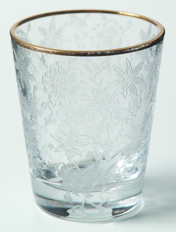 Wildflower Clear (Gold Trim, Stem 3121) Shot Glass by Cambridge-1