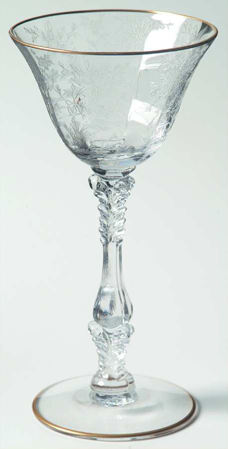 Wildflower Clear (Gold Trim, Stem 3121) Liquor Cocktail by Cambridge-1