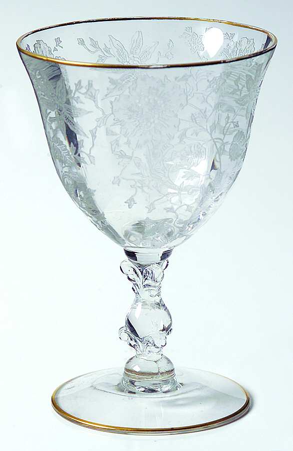 Wildflower Clear (Gold Trim, Stem 3121) Oyster or Fruit Cocktail by Cambridge-1