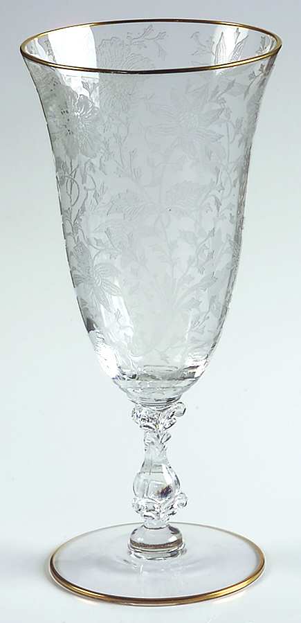 Wildflower Clear (Gold Trim, Stem 3121) 10 Oz Footed Tumbler by Cambridge-1