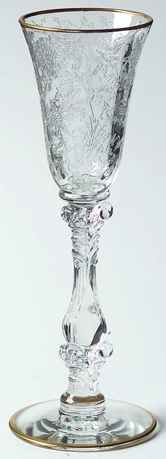 Wildflower Clear (Gold Trim, Stem 3121) Cordial Glass by Cambridge-1