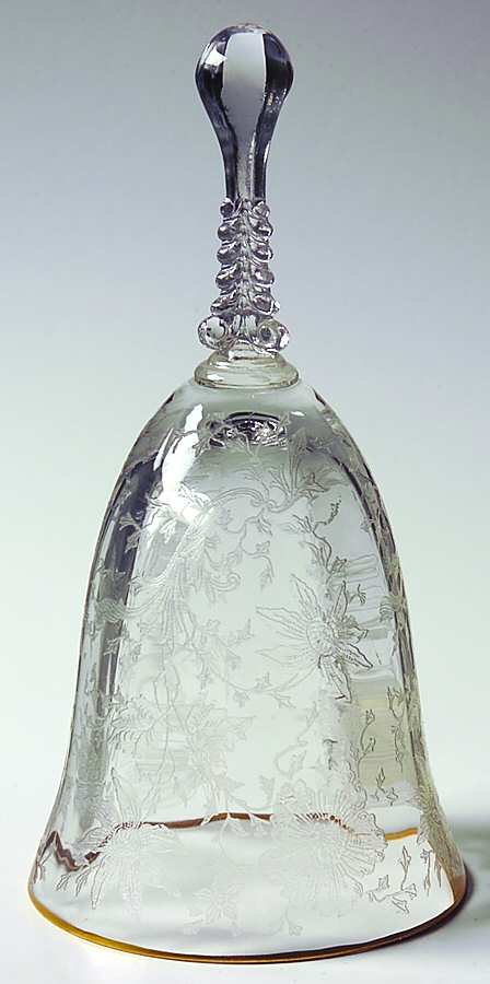 Wildflower Clear (Gold Trim, Stem 3121) Bell Made From Goblet by Cambridge-1