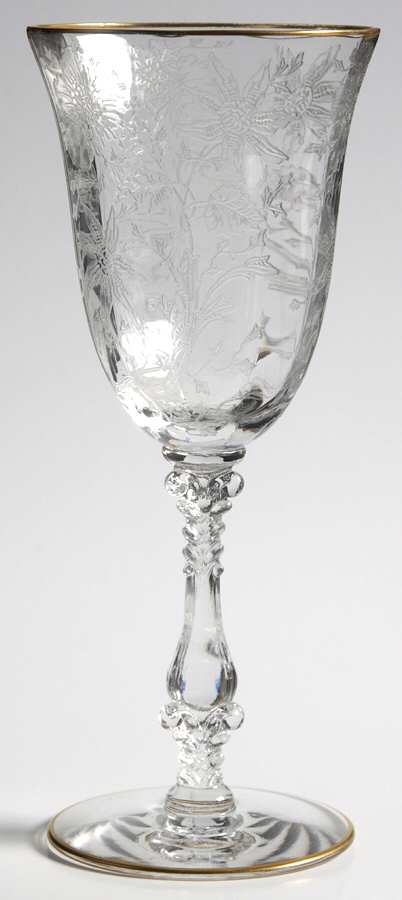 Wildflower Clear (Gold Trim, Stem 3121) Claret Wine by Cambridge-1