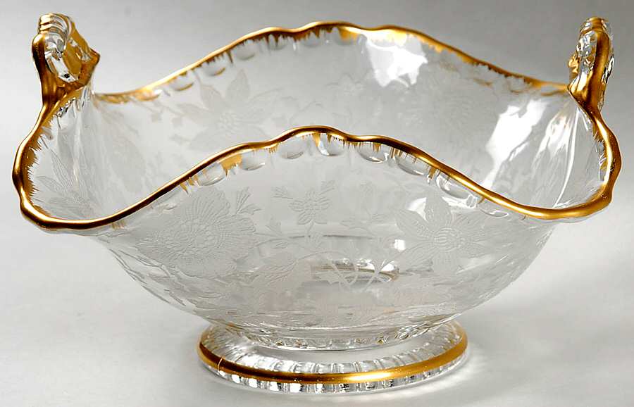 Wildflower Clear (Gold Trim, Stem 3121) 6" Basket with 2 Handles by Cambridge-1