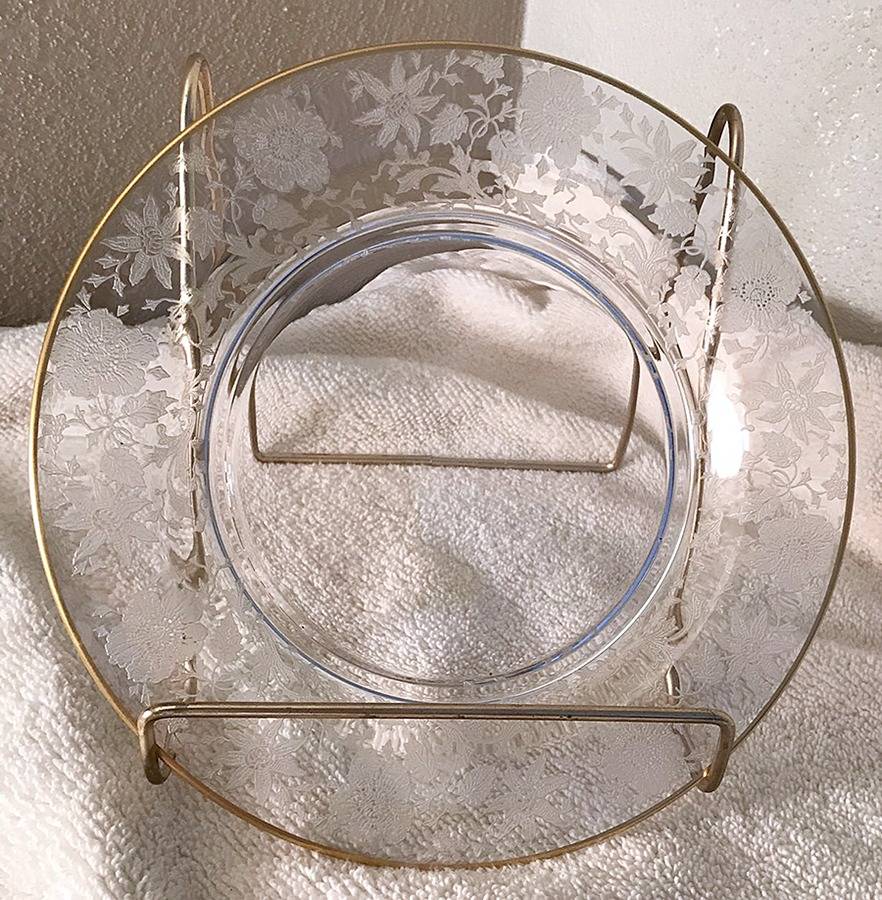 Wildflower Clear (Gold Trim, Stem 3121) Luncheon Plate by Cambridge-1