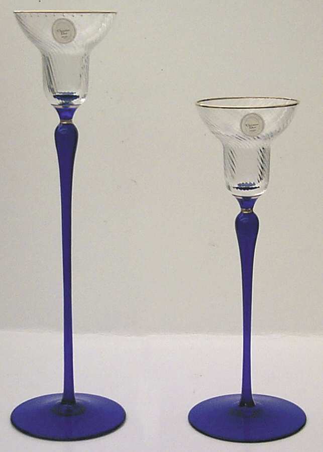 Azure Royal 12" Tall Single Light Candlestick by Christian Dior-1