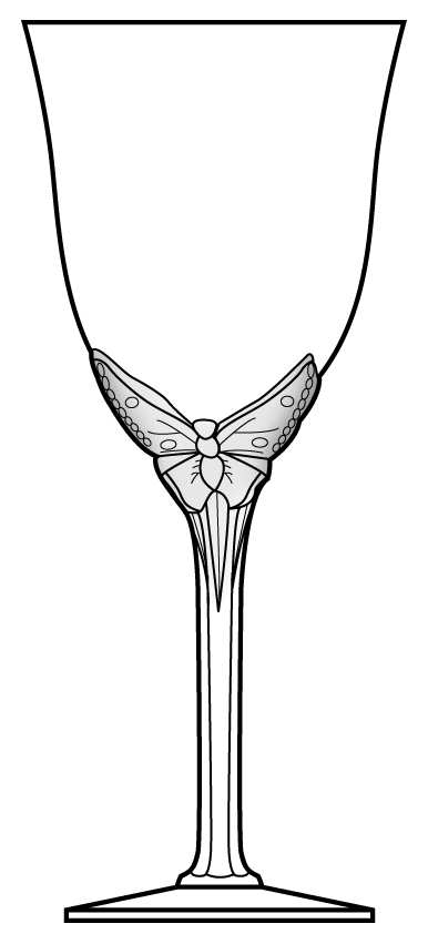 Crystal Butterfly Water Goblet by Cristal de Sevres-1